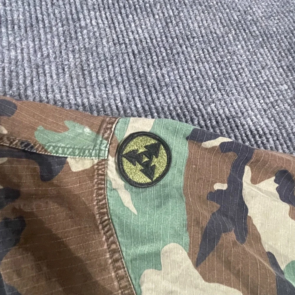 VTG US Army Shirt Mens M Green Camo Button Up OD Subdued 3rd Sustainment Command